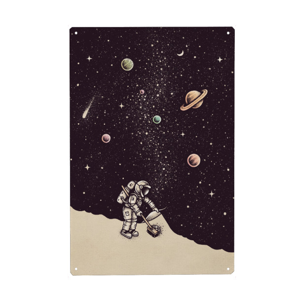 Holzbild "Enkel Dika - Space Dust" artboxONE - Männer,Galaxy,Lustig