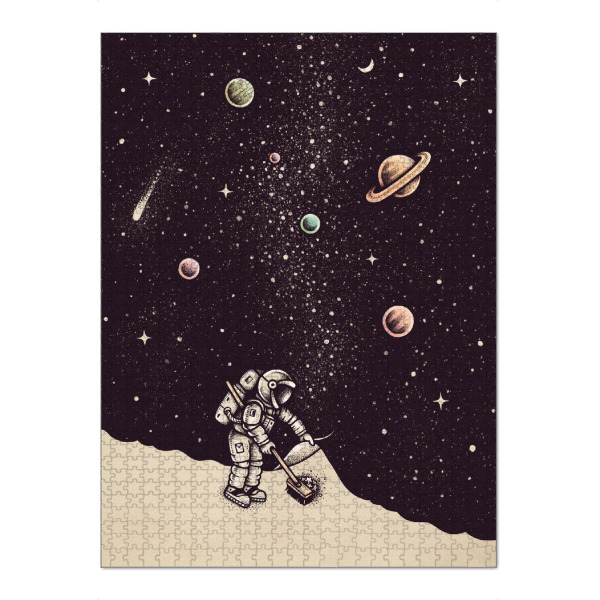 Puzzle Ravensburger "Enkel Dika - Space Dust" artboxONE - Männer,Galaxy,Lustig