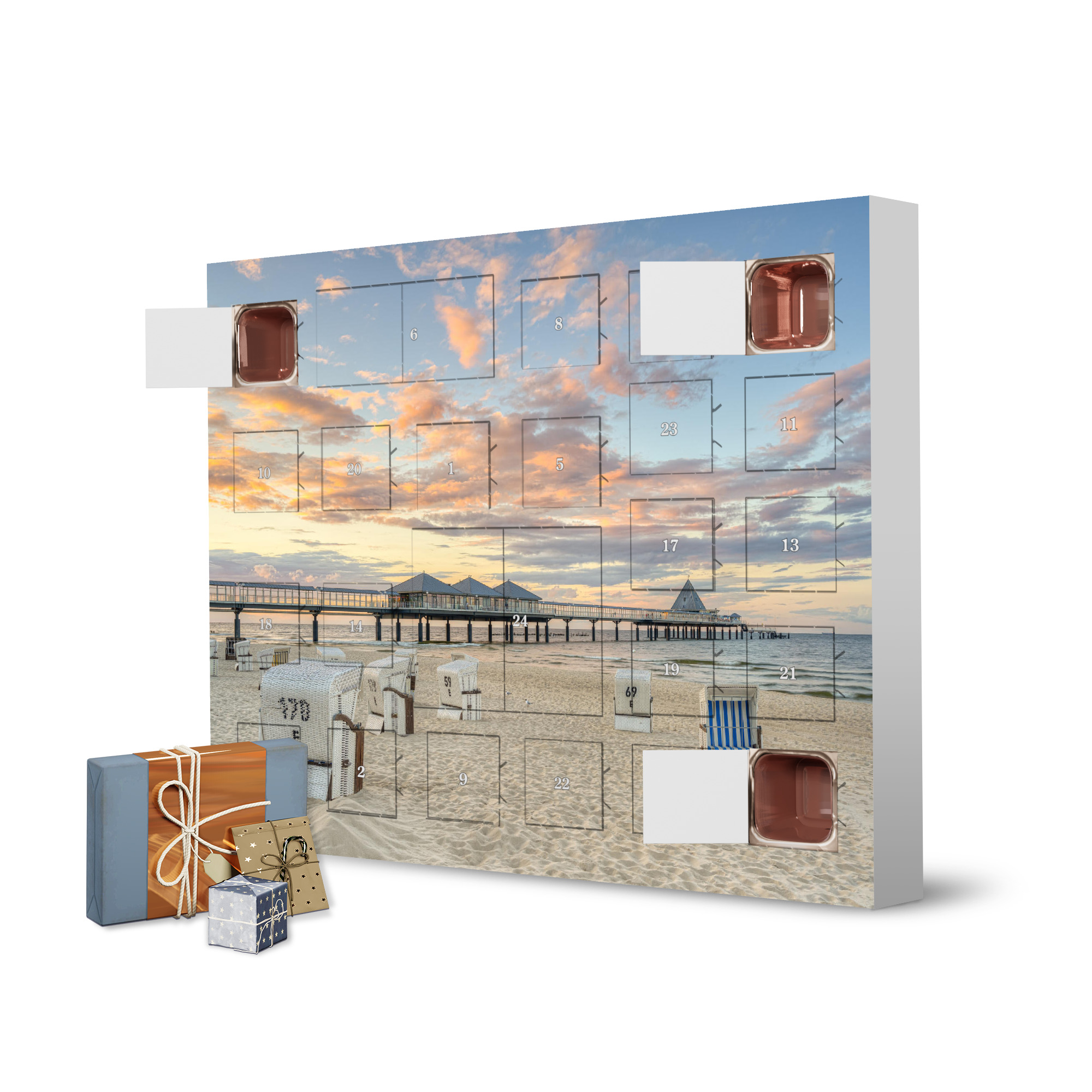 Adventskalender zum Selbstbefüllen Seebrücke Heringsdorf auf Usedom artboxONE Adventskalender Natur