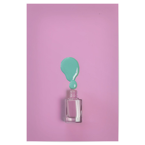 Poster 30x20 cm "Nagellack pink mint" artboxONE - Fashion - Nagellack,Fashion,Beauty,Kosmetik,Essie,Bunt,Farben,Makro,Makrofotografie