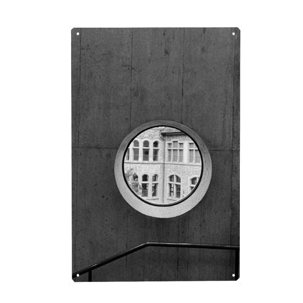 Holzbild "Brutalism meets antique I" artboxONE - Städte,Architektur,Geometrie,Streetart,Städte / Zürich