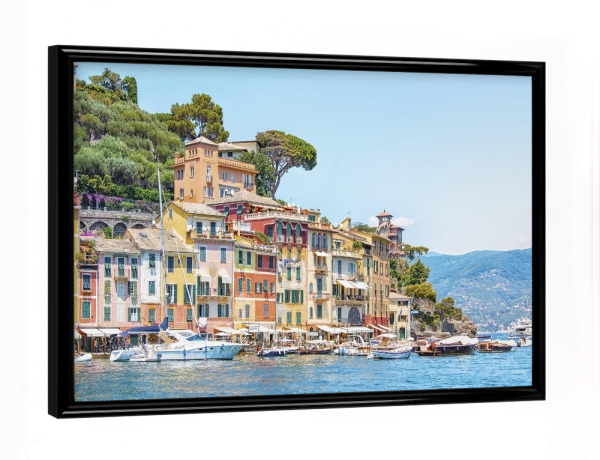 Poster mit schwarzem Rahmen "Portofino-Dorf" artboxONE - Reise,Architektur,Reise / Strand und Meer,Reise / Länder