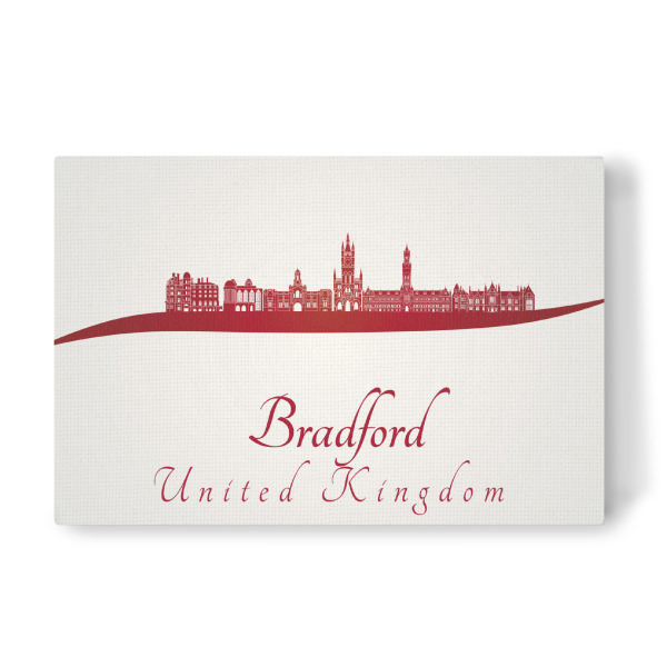 Leinwandbild "Bradford-Skyline in Rot" artboxONE - Städte,Architektur