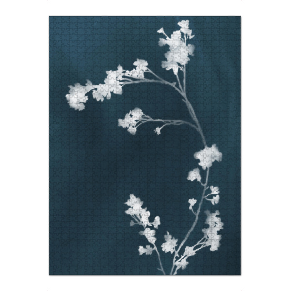 Puzzle Ravensburger "Monographie Blau" artboxONE - Natur,Floral - Blume,Cyanotypie,Silhouette,Blumen,Natur,Stillleben,Klassisch - Bild blume
