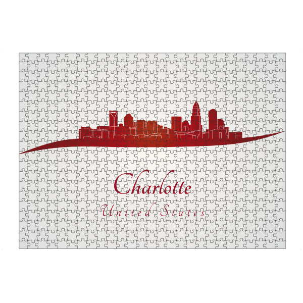 Puzzle Ravensburger "Charlotte-Skyline in Rot" artboxONE - Städte,Architektur