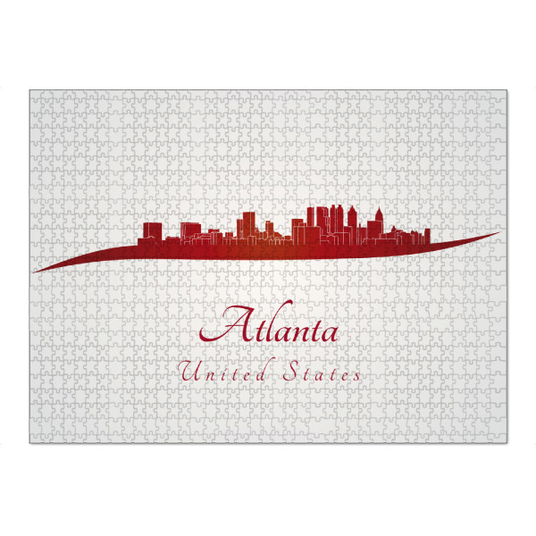 Puzzle Ravensburger "Atlanta skyline in red" artboxONE - Städte - Skyline,Stadt,Denkmäler,Metropole,Reise,Tourismus,Geschenk,Souvenir,Rot,Atlanta