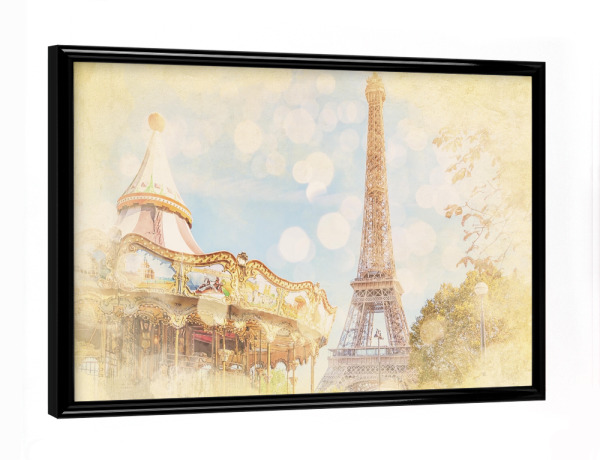 Poster mit schwarzem Rahmen "Pariser Aquarell" artboxONE - Städte,Reise,Architektur,Städte / Paris,Reise / Länder