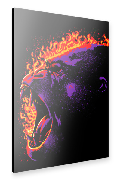 Alu-Dibond "Gorilla in Flammen" 30x20 cm artboxONE