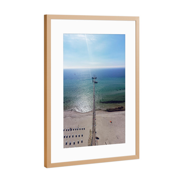 Poster mit Rahmen Kupfer "Seebrücke Grömitz" artboxONE - Städte,Natur,Reise,Architektur,Reise / Strand und Meer