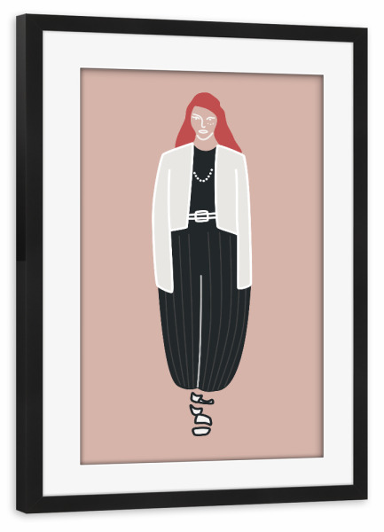 Poster mit Rahmen schwarz "Die Fashionista" artboxONE - Menschen,Fashion
