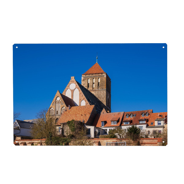 Holzbild "Dächer und Nikolaikirche" artboxONE - Reise,Architektur,Städte / Weitere