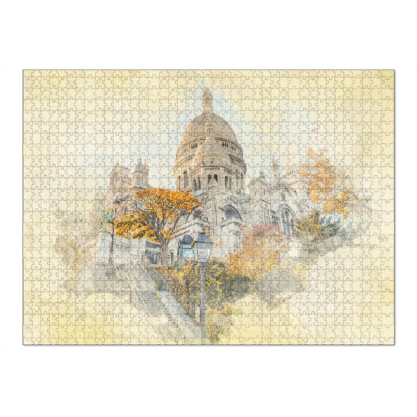 Puzzle Ravensburger "Heiliges Herz Aquarell" artboxONE - Städte,Reise,Architektur,Städte / Paris,Reise / Länder