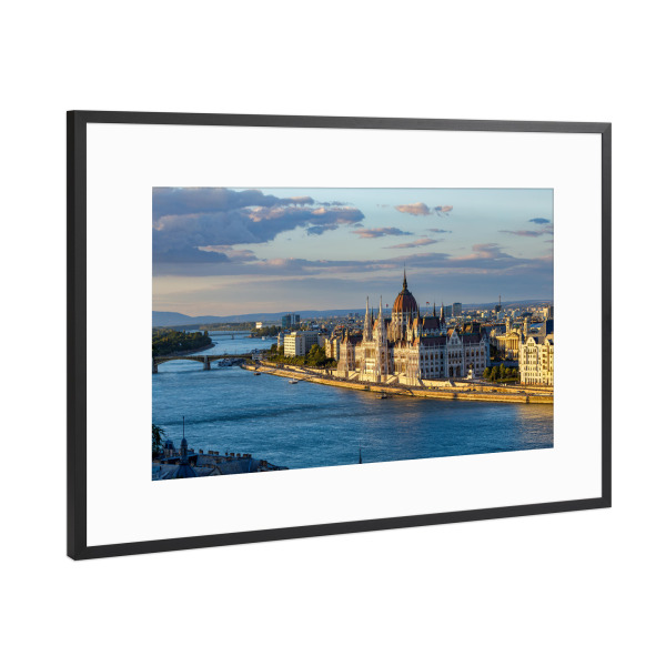 Poster mit Rahmen Schwarz (Metallic) "Budapest" artboxONE - Städte,Reise,Architektur