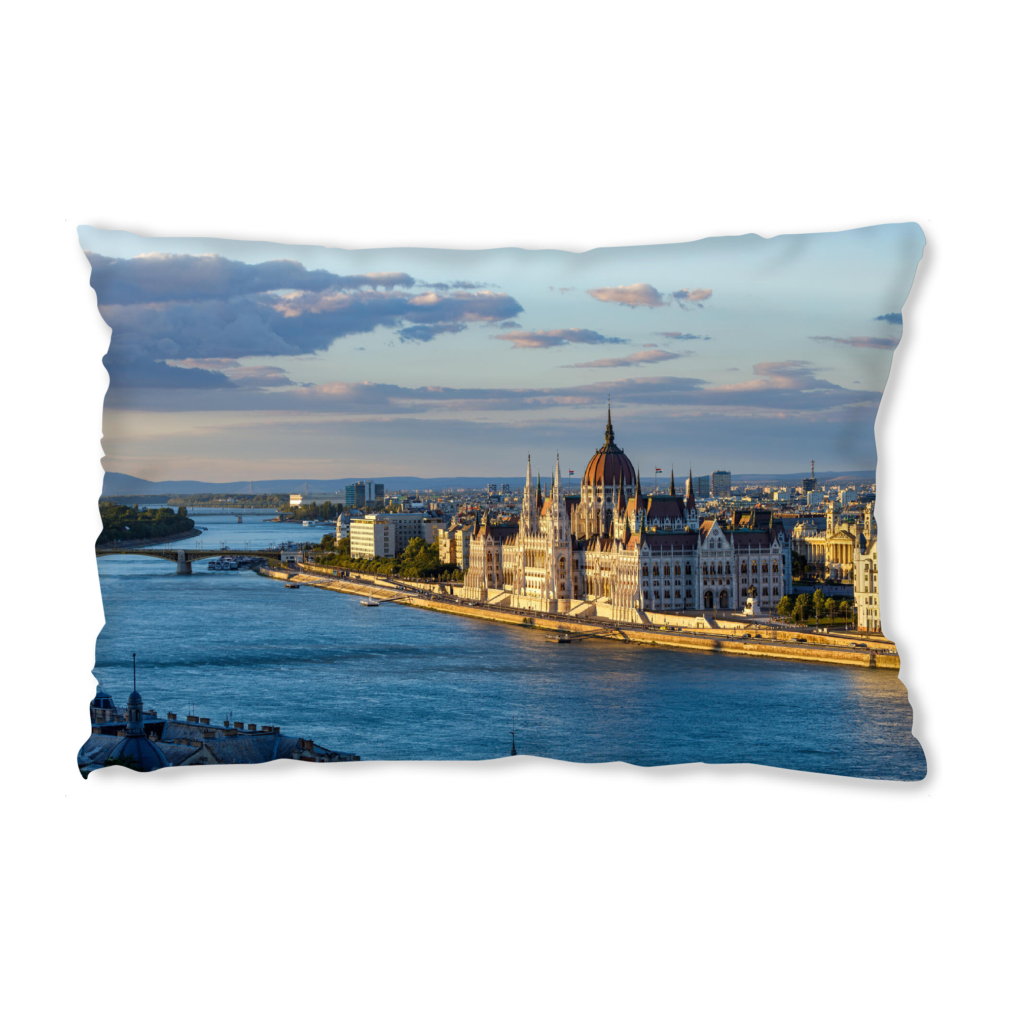 Design-Kissen "Budapest" artboxONE - Städte,Reise,Architektur - Budapest,Ungarn,Parlament,Donau,Beleuchtet,Abend,Sonnenuntergang,Historisch