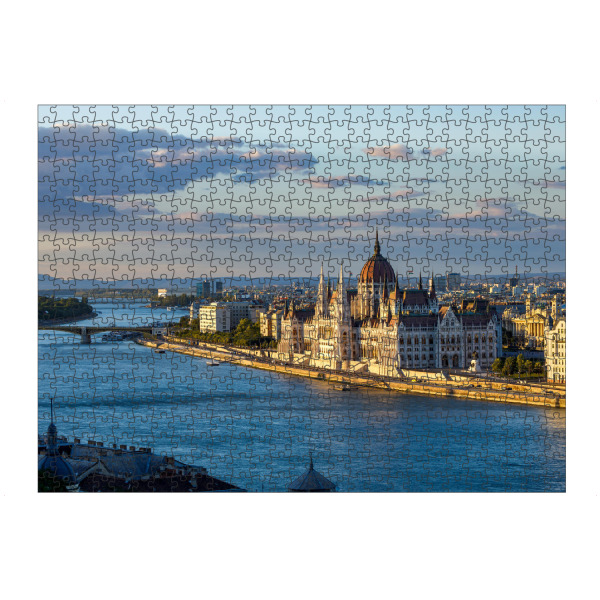 Puzzle Ravensburger "Budapest" artboxONE - Städte,Reise,Architektur - Budapest,Ungarn,Parlament,Donau,Beleuchtet,Abend,Sonnenuntergang,Historisch