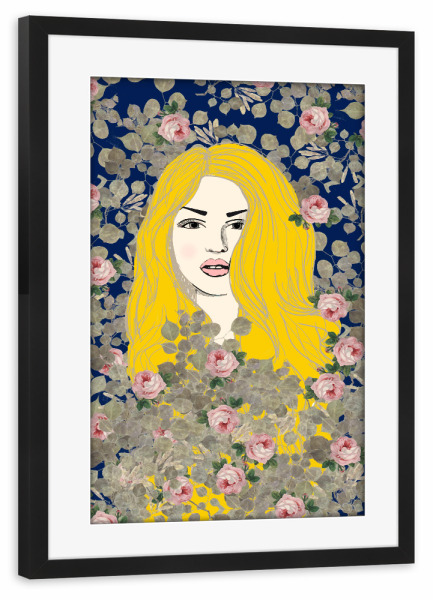 Poster mit Rahmen schwarz "Jene Blumenschönheit" artboxONE - Menschen