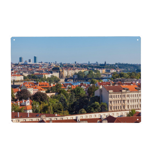 Holzbild "Cityscape of Prague, Czechia" artboxONE - Reise,Architektur,Städte / Prag