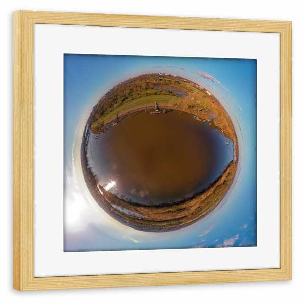 Poster mit Rahmen kiefer "Hamburg - Anleger 2 Finkenriek" artboxONE - Städte,Städte / Hamburg,Natur,Reise,Reise / Länder