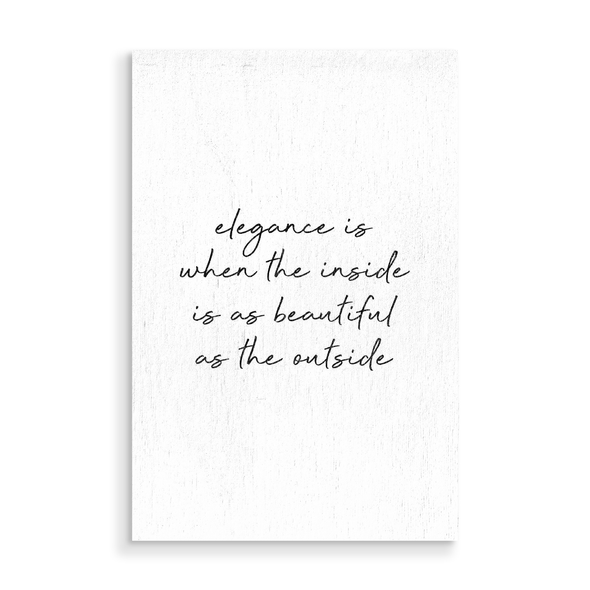 Holzbild "Eleganz ist, wenn Zitat" artboxONE - Typografie,Menschen,Fashion