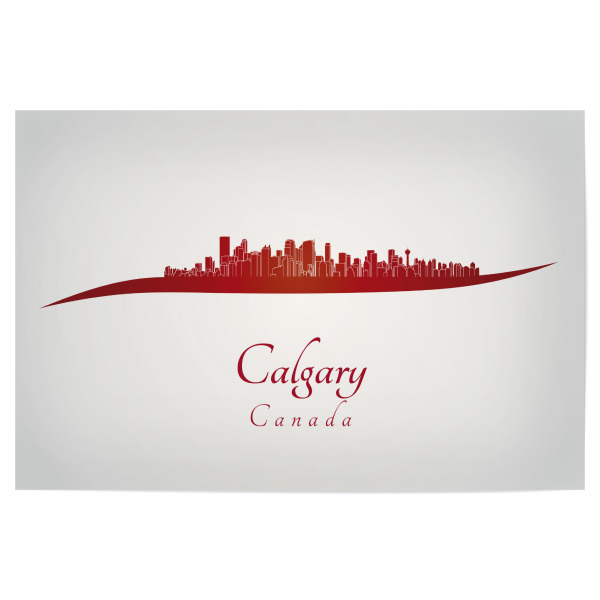 Poster 30x20 cm "Calgary-Skyline im Rot" artboxONE - Städte,Architektur - Skyline,Stadt,Denkmäler,Metropole,Reise,Tourismus,Geschenk,Rot,Calgary