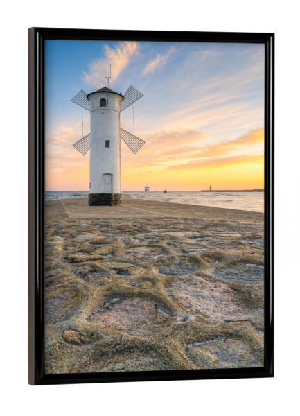 Poster mit schwarzem Rahmen "Mühlenbake in Swinemünde, Usedom" artboxONE - Reise,Architektur,Reise / Strand und Meer