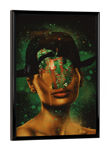 Poster mit schwarzem Rahmen "Die Tochter der Farben" artboxONE - Natur,Abstrakt,Menschen