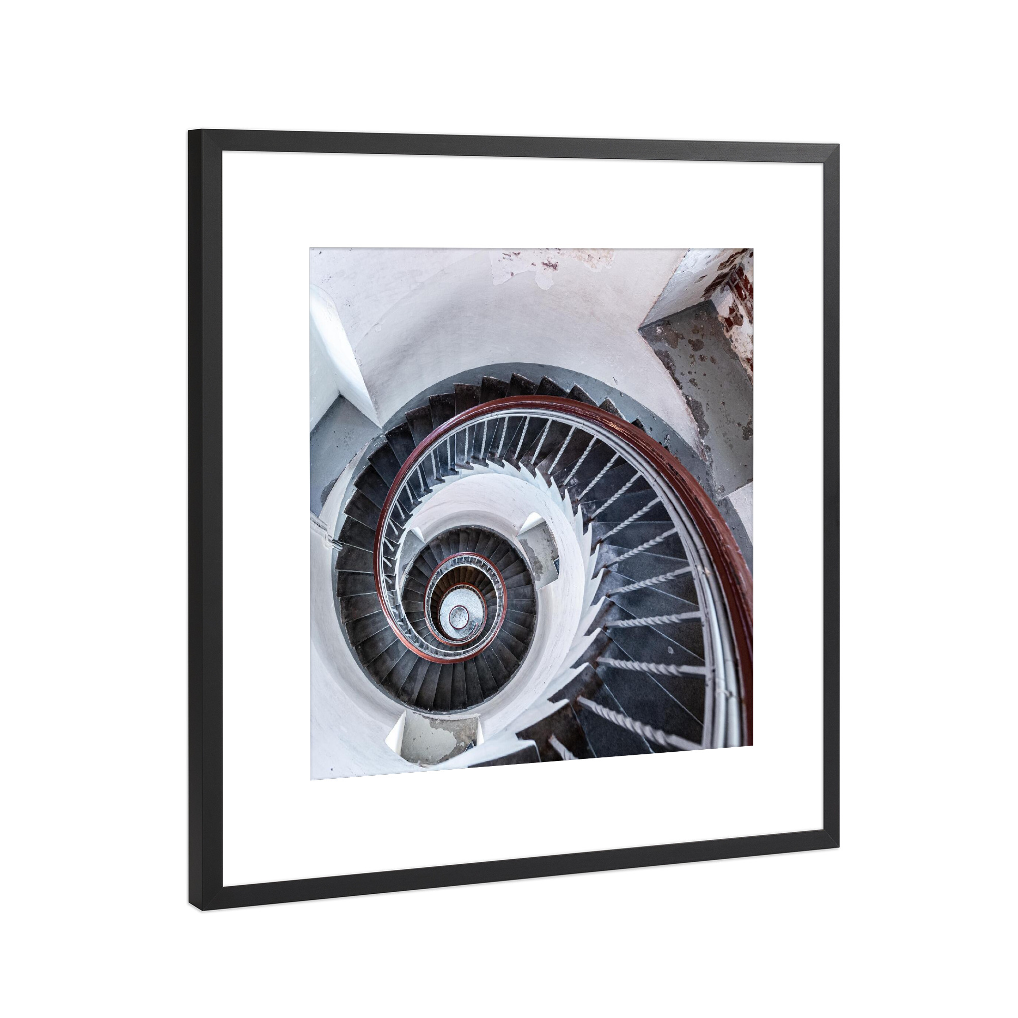 Poster mit Rahmen Schwarz (Metallic) "Das Innere des Leuchtturms" artboxONE - Architektur