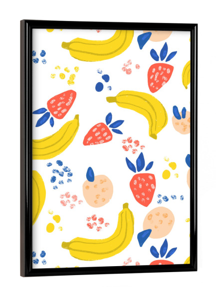Poster mit schwarzem Rahmen "Gehen Bananen über Sie" artboxONE - Essen & Trinken