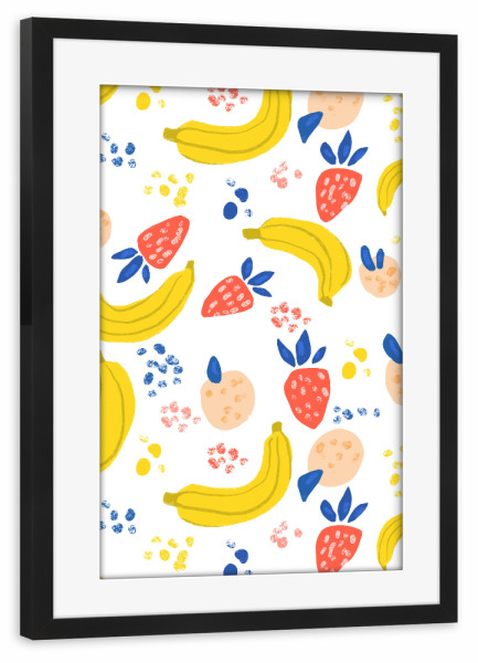 Poster mit Rahmen schwarz "Gehen Bananen über Sie" artboxONE - Essen & Trinken