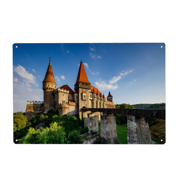 Metall Poster "Schloss Corvin in Rumänien" artboxONE - Architektur