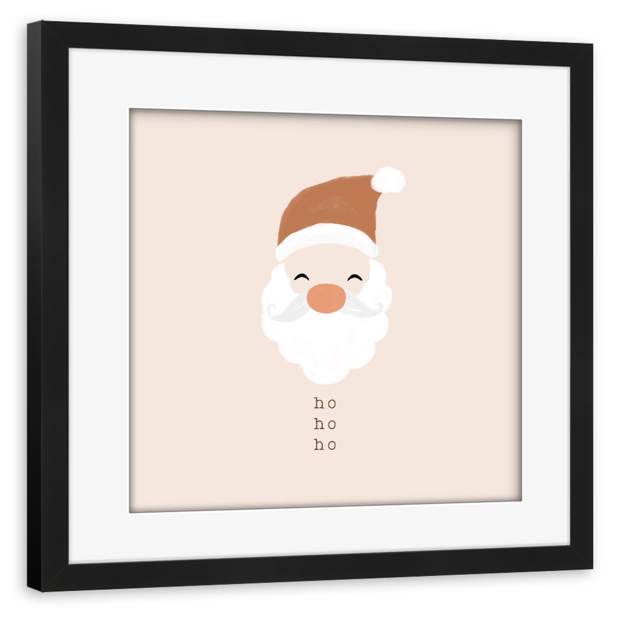 Poster mit Rahmen schwarz "Ho Ho Ho Weihnachtsmann" artboxONE - Typografie,Für Kinder,Menschen,Weihnachten,Lustig
