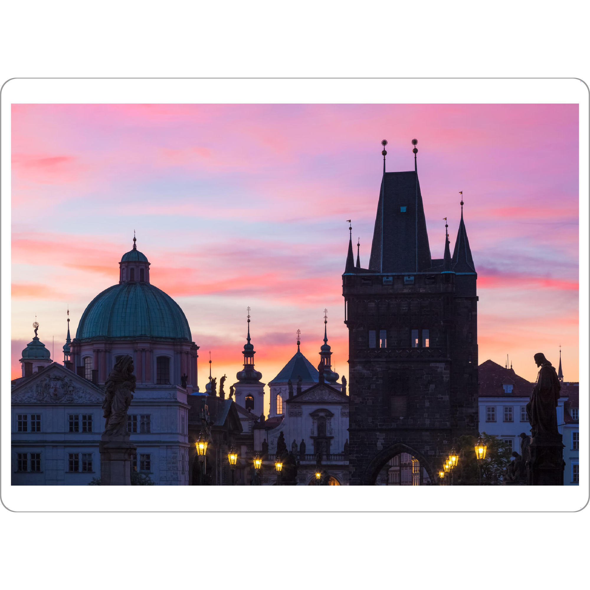 Tischset "Skyline - Prag bei Sonnenaufgang" artboxONE - Reise,Architektur,Städte / Prag