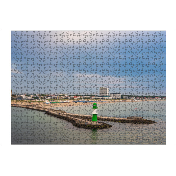 Puzzle Ravensburger "Warnemünde, Mole, Wolken" artboxONE - Städte,Natur,Reise,Architektur,Reise / Strand und Meer