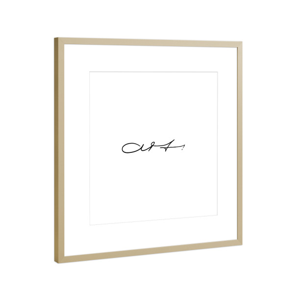 Poster mit Rahmen Gold "Art Schriftzug" artboxONE - Typografie,Abstrakt - Art,Schriftzug,Wort,Kalligrafie,Minimalism,Minimalistisch