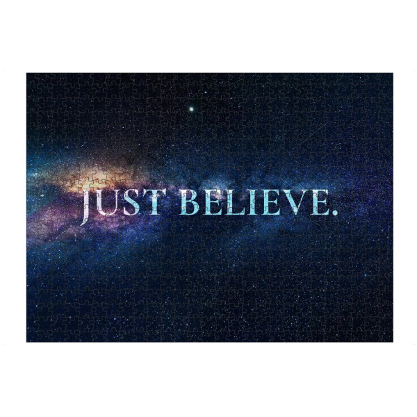 Puzzle Ravensburger "Just Believe" artboxONE - Typografie,Galaxy - Galaxy,Stars,Faith,Motivation,Motivational,Poem,Poetry - Bild galaxy