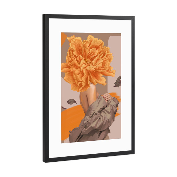 Poster mit Rahmen Schwarz (Metallic) "Redeem" artboxONE - Natur,Menschen,Streetart - Streetart,Blute,Model,Akt,Jacke,Mode,Highfashion,Kollage,Frau