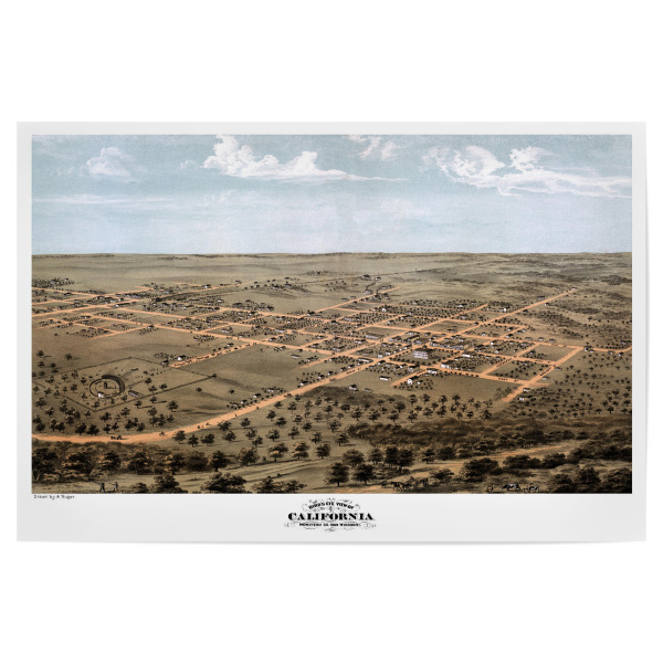Poster "Kalifornien-Missouri-1869-b" artboxONE - Kartografie - Karte,Flach,Jahrgang,Stadt,Alte,Retro,Abbildung,Reise