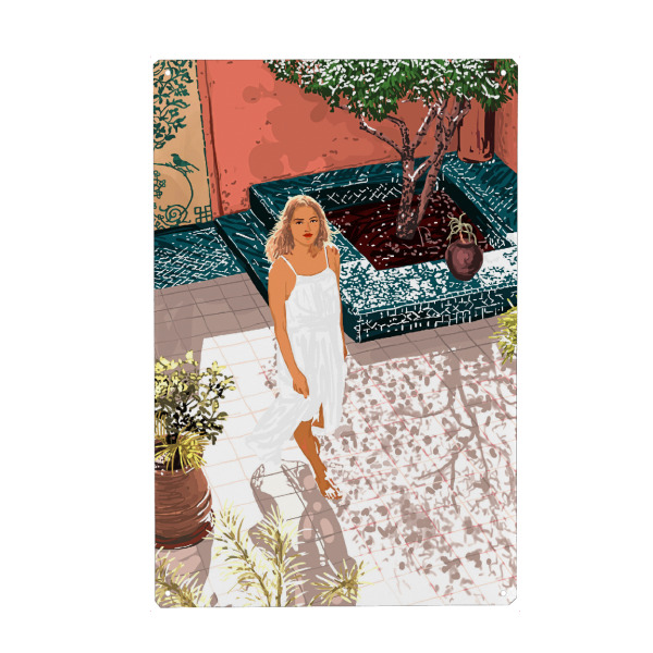 Metall Poster "Sonne tanken" artboxONE - Menschen