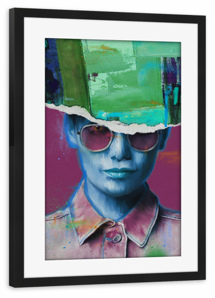 Poster mit Rahmen schwarz "Lizzie Pink" artboxONE - Abstrakt,Menschen,Fashion