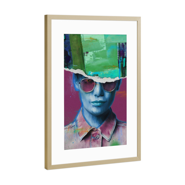 Poster mit Rahmen Gold "Lizzie Pink" artboxONE - Abstrakt,Menschen,Fashion