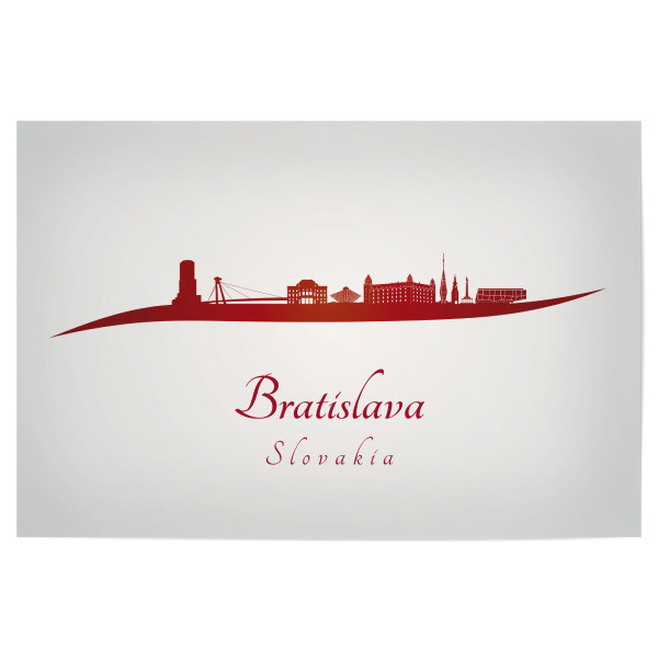 Poster 30x20 cm "Bratislava-Skyline in Rot" artboxONE - Städte,Architektur