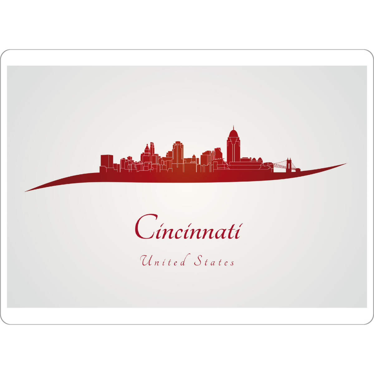 Tischset "Cincinnati-Skyline im Rot" artboxONE - Städte,Architektur