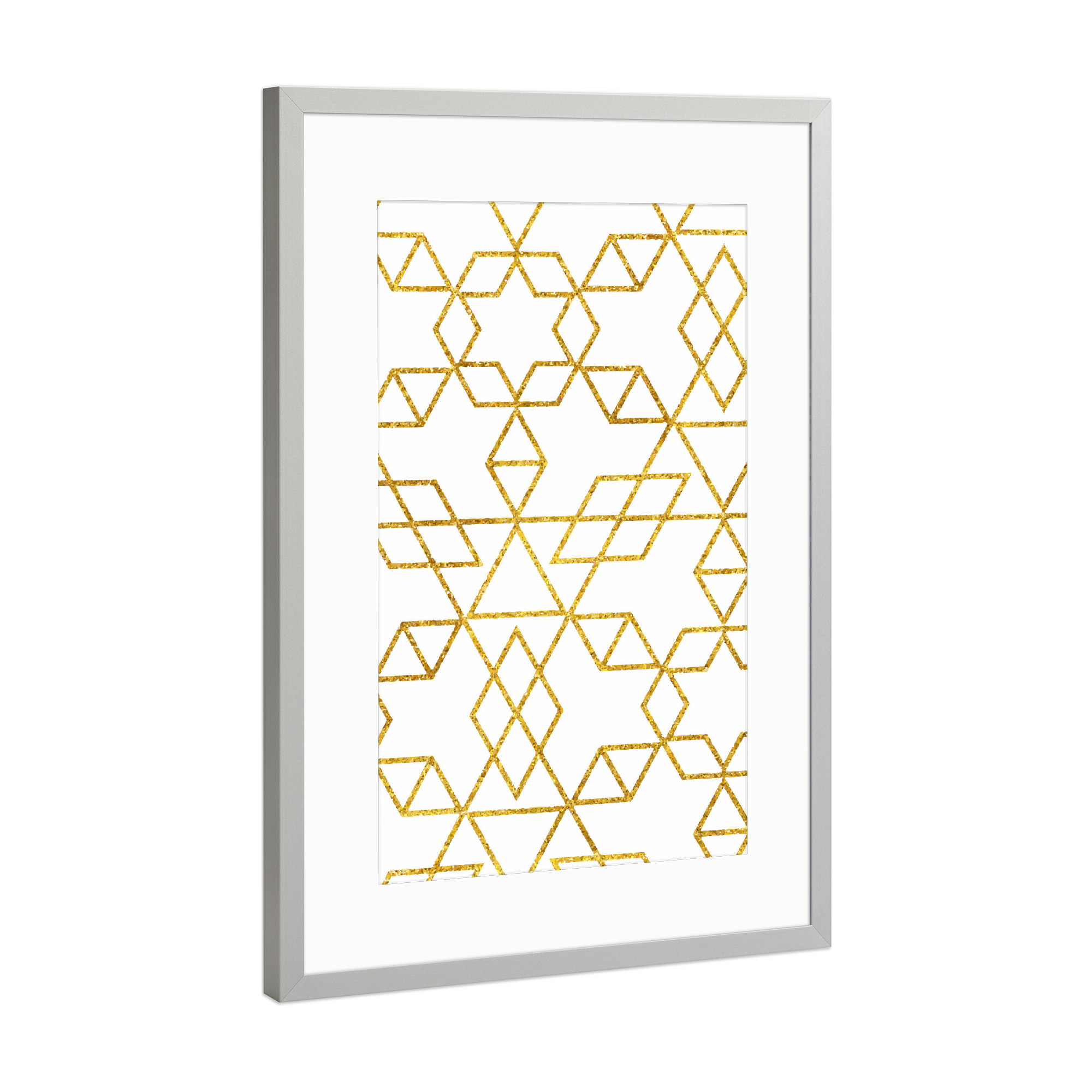 Poster mit Rahmen Silber "Art-Deco-Gold" artboxONE - Abstrakt,Geometrie