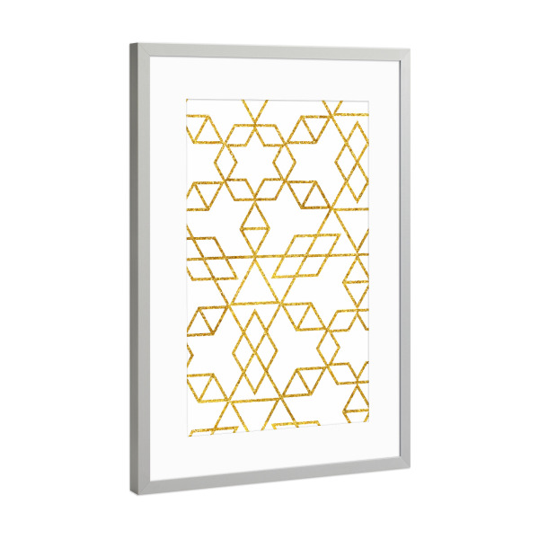 Poster mit Rahmen Silber "Art-Deco-Gold" artboxONE - Abstrakt,Geometrie