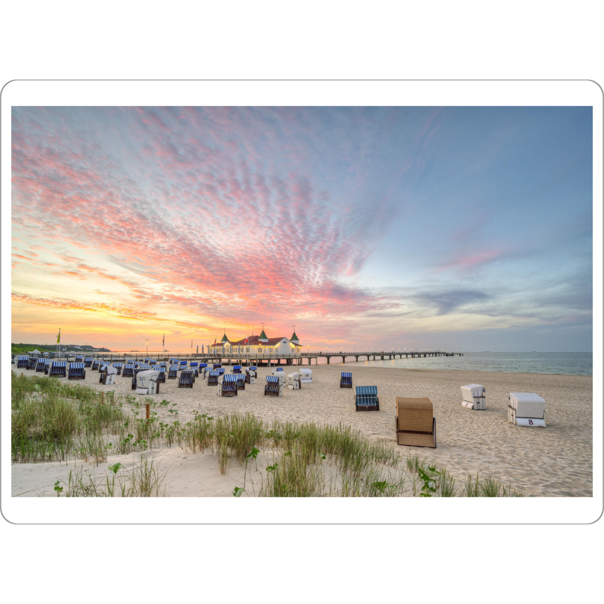 Tischset "Seebrücke Ahlbeck Sonnenuntergang" artboxONE - Natur,Reise,Reise / Strand und Meer