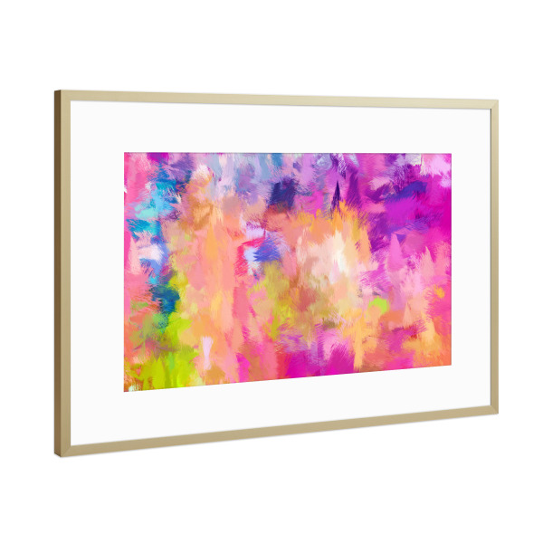 Poster mit Rahmen Gold "Gemalte Stimmung" artboxONE - Abstrakt