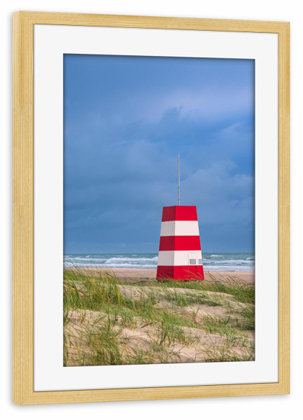 Poster mit Rahmen kiefer "Düne, Turm und Nordseeküste" artboxONE - Natur,Reise,Architektur,Reise / Strand und Meer,Reise / Länder
