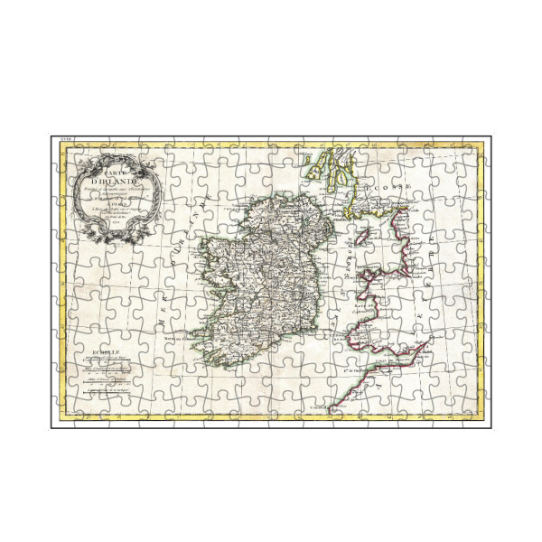 artboxONE Puzzle "Karte von Irland-v" artboxONE - Kartografie - Karte,Retro,Bildlich,Alt,Farbe,Flach,Weltkarte,Reise - Bild karte