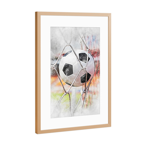 Poster mit Rahmen Kupfer "Football 3 (matart)" artboxONE - Sport / Fußball - Fußball,Ziel,Fußballspieler,Fußball,Spieler,Ball,Mannschaft,Sport