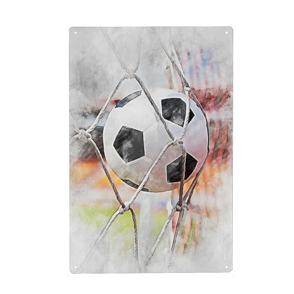 Metall Poster "Football 3 (matart)" artboxONE - Sport / Fußball - Fußball,Ziel,Fußballspieler,Fußball,Spieler,Ball,Mannschaft,Sport - Blechschild